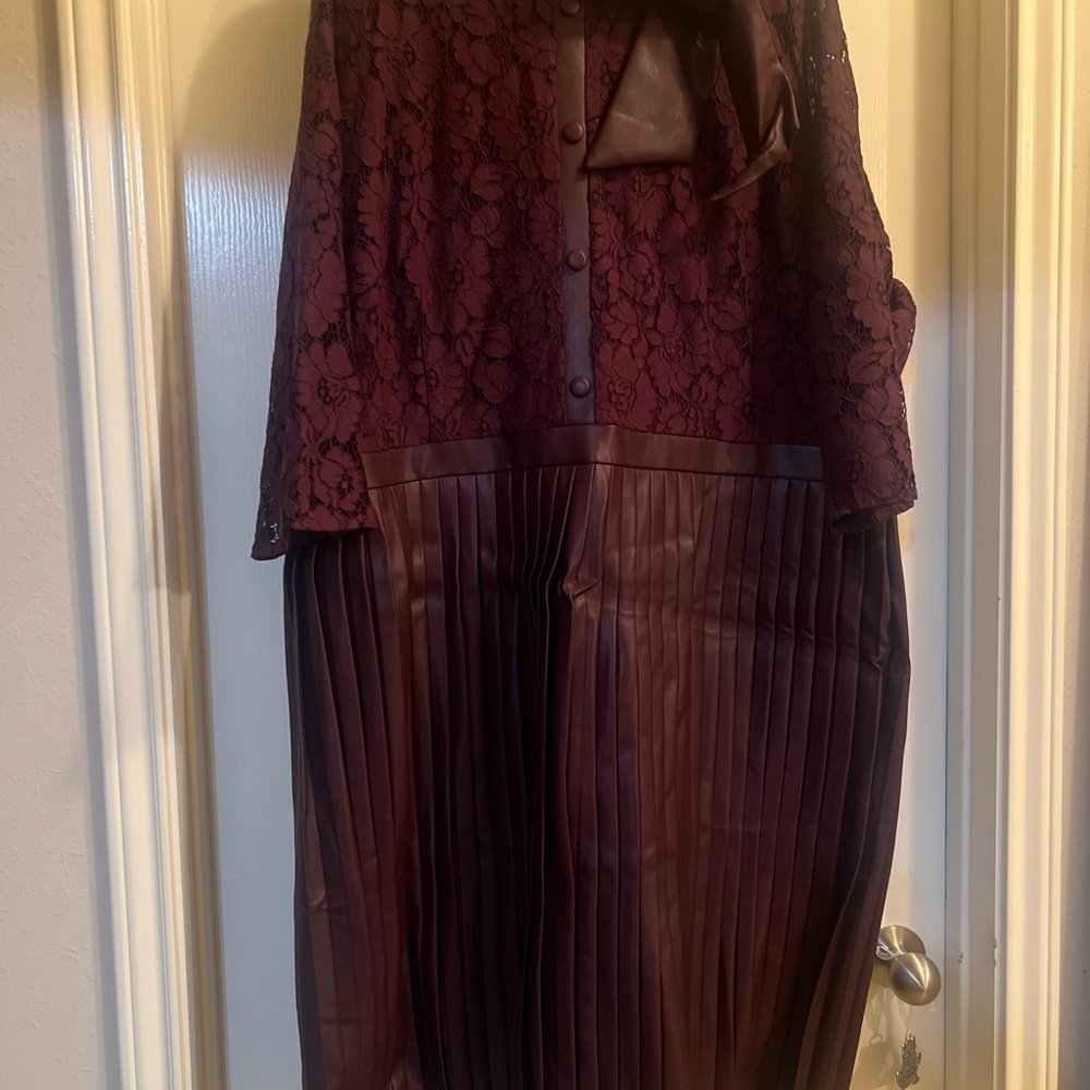 Eloquii Faux Leather and Lace Dress Size 28